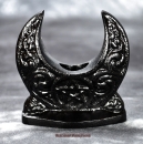 Hexenshop Dark Phönix Pentagramm Halbmond Schwarzer Stabkerzenhalter